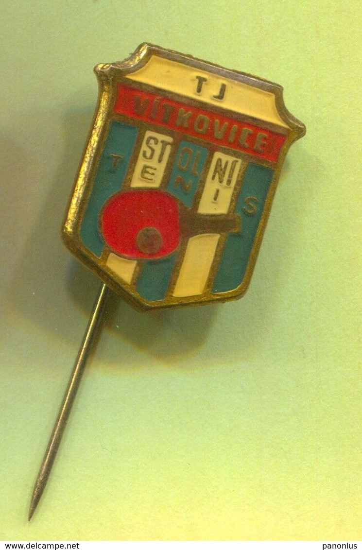 Table Tennis Tischtennis Ping Pong - TJ Vitkovice Czechoslovakia, Vintage Pin  Badge Abzeichen - Tennis De Table