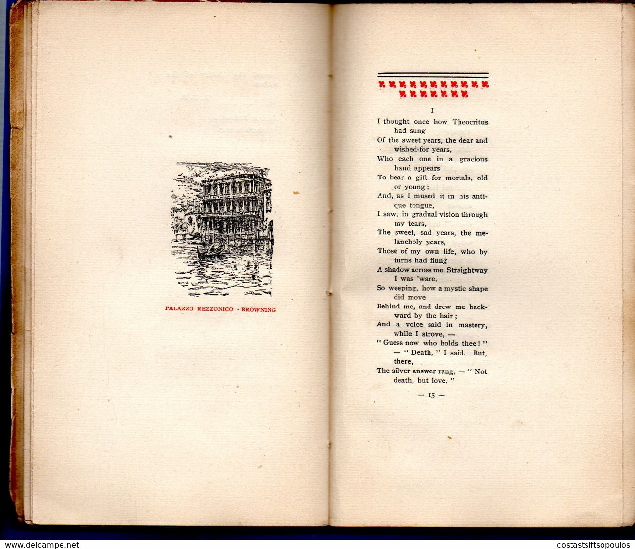 1233.SONNETS FROM THE PORTUGUESE.E.BARRET BROWNING,VENICE 1906,SPECIAL EDITION FOR  THE MARCHESA PERUZZI DE' MEDICI