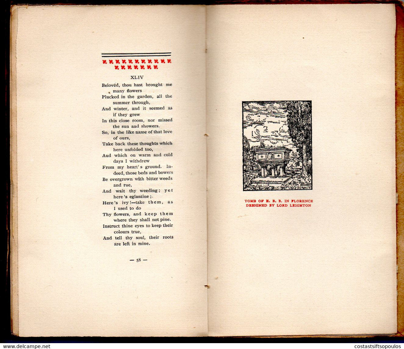 1233.SONNETS FROM THE PORTUGUESE.E.BARRET BROWNING,VENICE 1906,SPECIAL EDITION FOR  THE MARCHESA PERUZZI DE' MEDICI