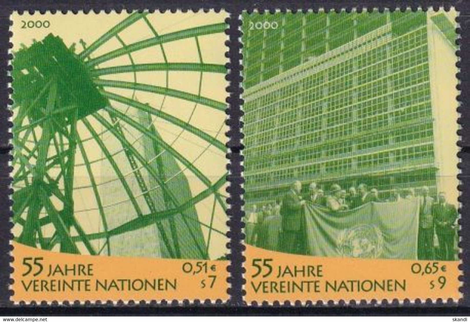 UNO WIEN 2000 Mi-Nr. 309/10 ** MNH - Ungebraucht