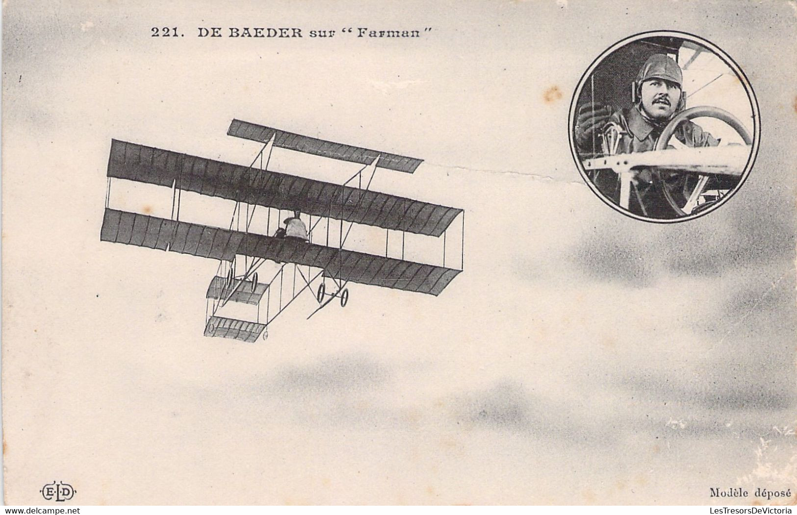 CPA - AVIATION PRECURSEUR - DE BAEDER Sur FARMAN - ELD - Airmen, Fliers