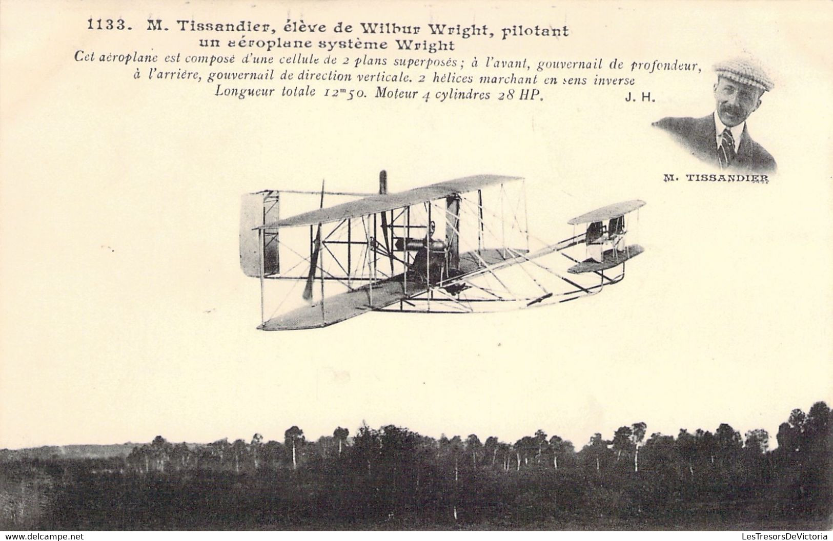 CPA - AVIATION PRECURSEUR - M TISSANDIER élève De Wilbur Wright Pilotant Un Aéroplan Système Wright - J Hauser éditeur - Aviatori