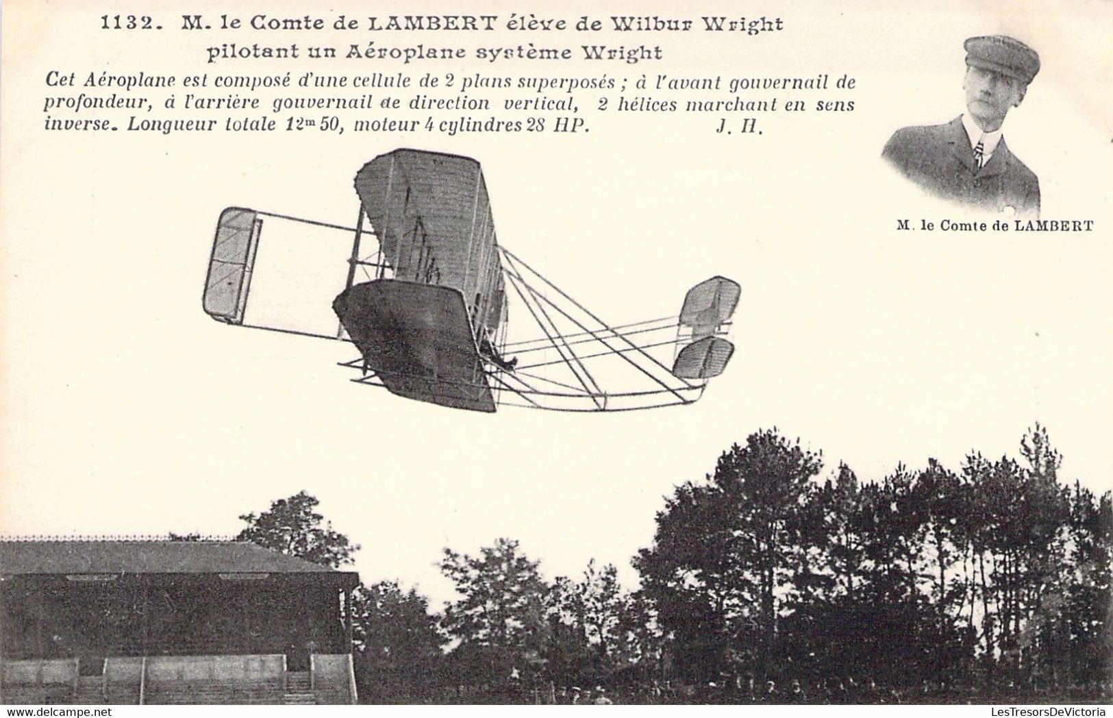 CPA - AVIATION PRECURSEUR - Mr Le Comte De LAMBERT Pilotant Un Aéroplan Système Wright - J Hauser éditeur - Aviatori