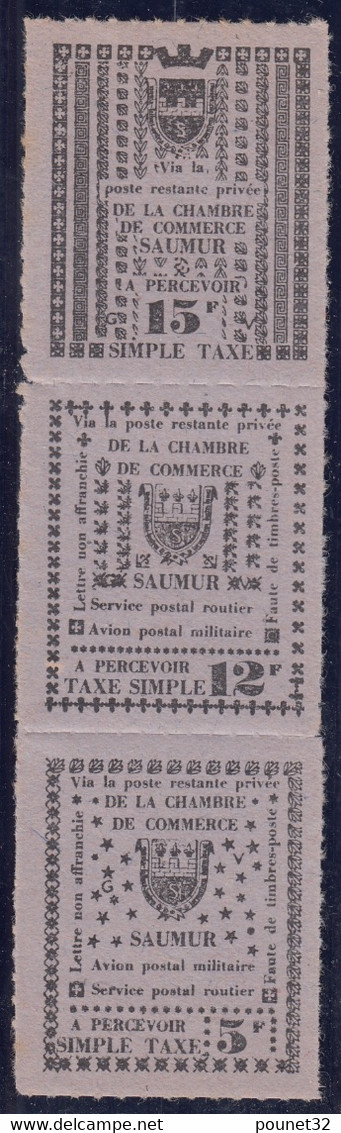 FRANCE : TIMBRE DE GREVE SAUMUR N° 4/6 ( MAURY ) PERCE EN LIGNE NEUF SANS GOMME - Stamps