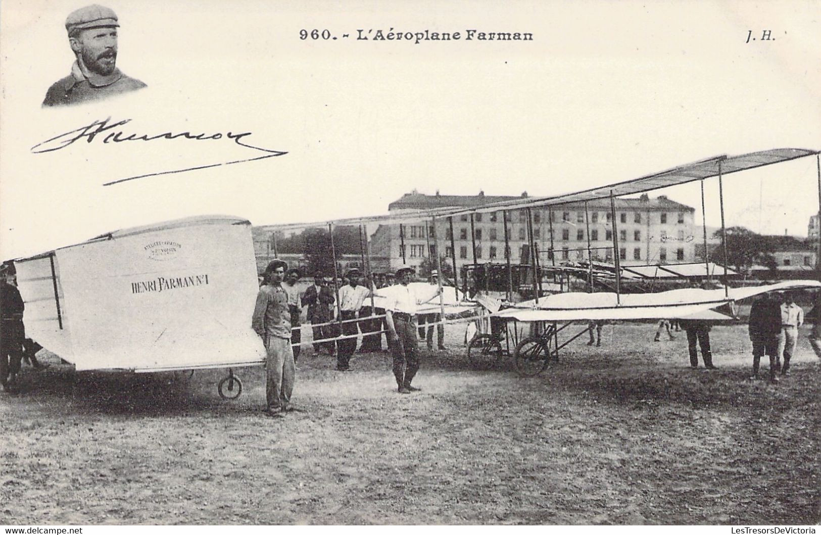 CPA - AVIATION PRECURSEUR - L'Aéroplan FARMAN - J. Hauser - Aviateurs