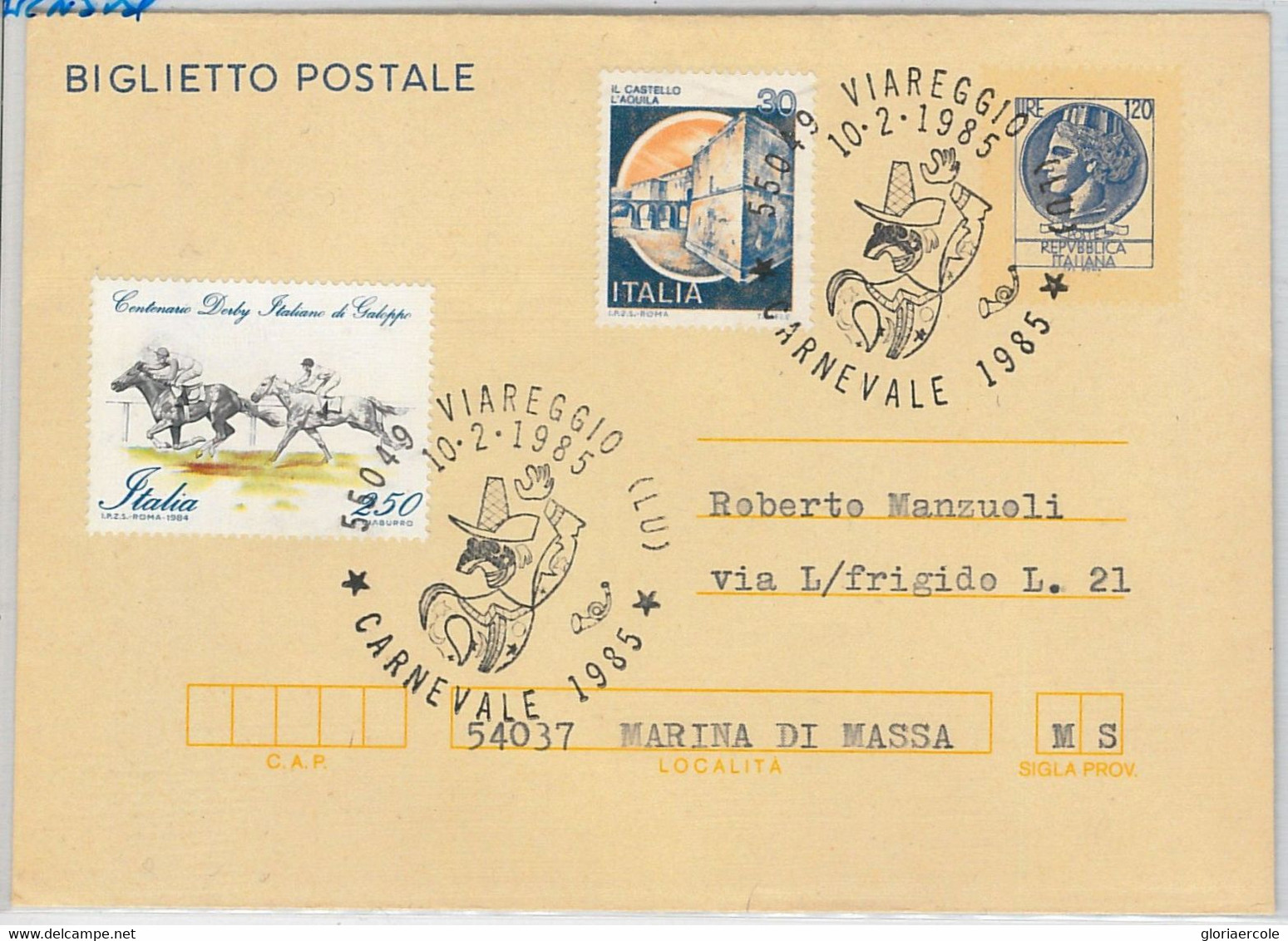 46169 - ITALY - POSTAL HISTORY - STATIONERY CARD  Viareggio 1985 CARNNIVAL - Carnival