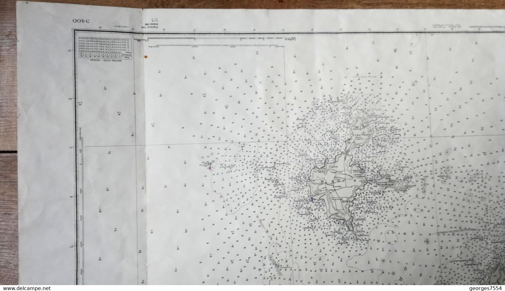 GUERNSEY. HERM And SARK- ISLANDS  Grande Carte Marin SURVEYED BY COMMANDER F.W. SIDNEY 1961 - 71 X 116 Cm. - Seekarten