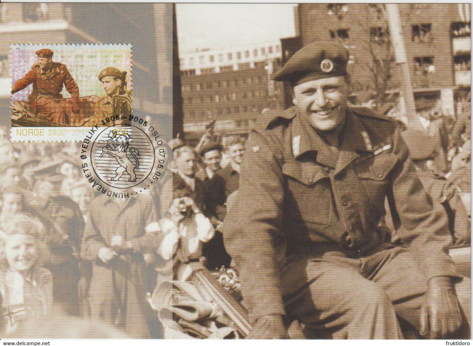 Norway Maximum Card Mi 1537 Great Moments In The Past 100 Years - Crown Prince Olav In Oslo 1945 - 2005 - Maximum Cards & Covers