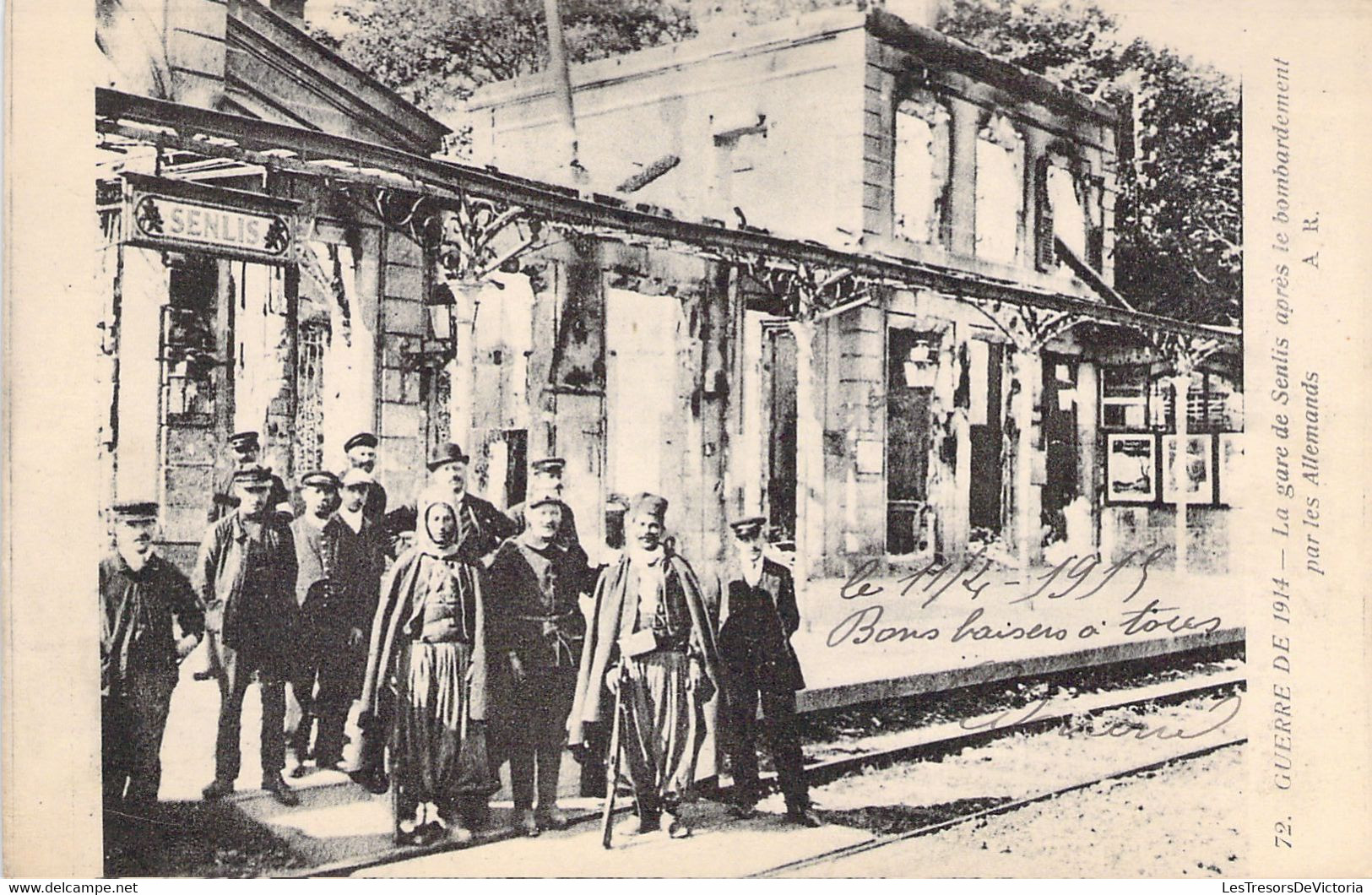 CPA - MILITARIAT - GUERRE 1914 - La Gare De Senlis Après Le Bombardement Par Les Allemands - AR - Guerre 1914-18