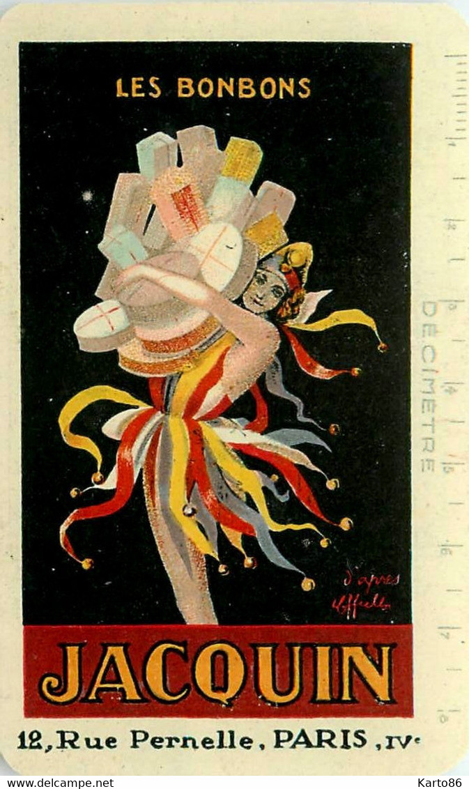 Ancien Petit Calendrier Publicitaire 1932 Illustrateur CAPPIELLO Cappiello * Les Bonbons JACQUIN Rue Pernelle Paris - Formato Piccolo : 1921-40