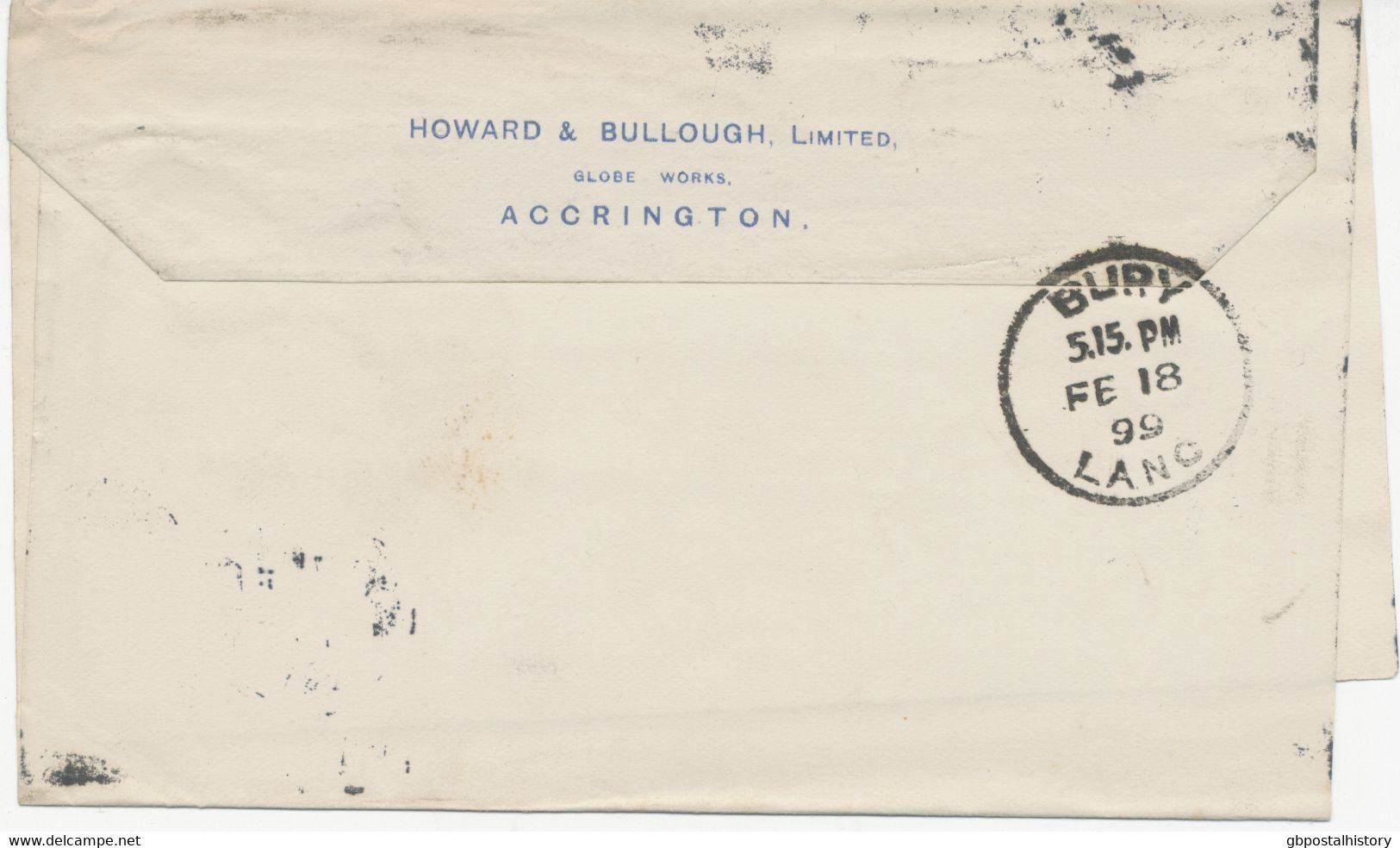 GB 1899 QV ½d Brown Superb Used Stamped To Order Postal Stationery Envelope „PER HALFPENNY POST.“ (Howard & Bullough Ltd - Postwaardestukken