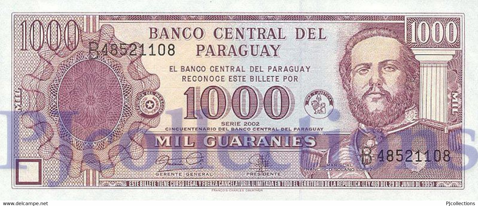 PARAGUAY 1000 GUARANIES 2002 PICK 221 UNC - Paraguay