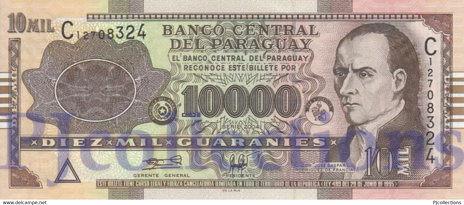 PARAGUAY 10000 GUARANIES 2004 PICK 224a UNC - Paraguay