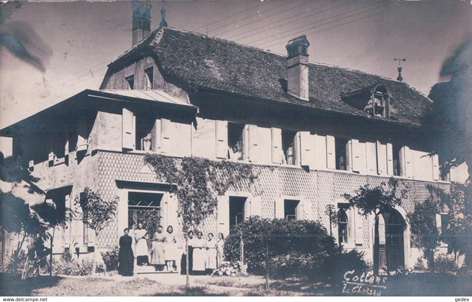 Cottens VD, Le Château Et Son Personnel (26.10.1923) - Cottens