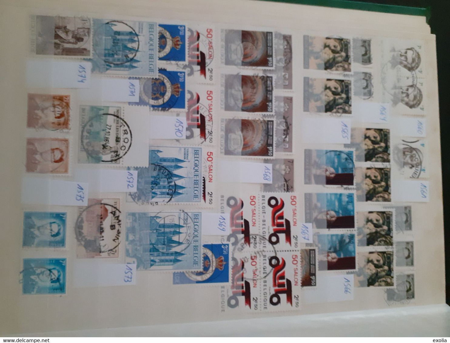 Collection timbres Belgique lot 3 albums oblitérations centrales choisies concours entre COB numéros 30 et 4415. Lire