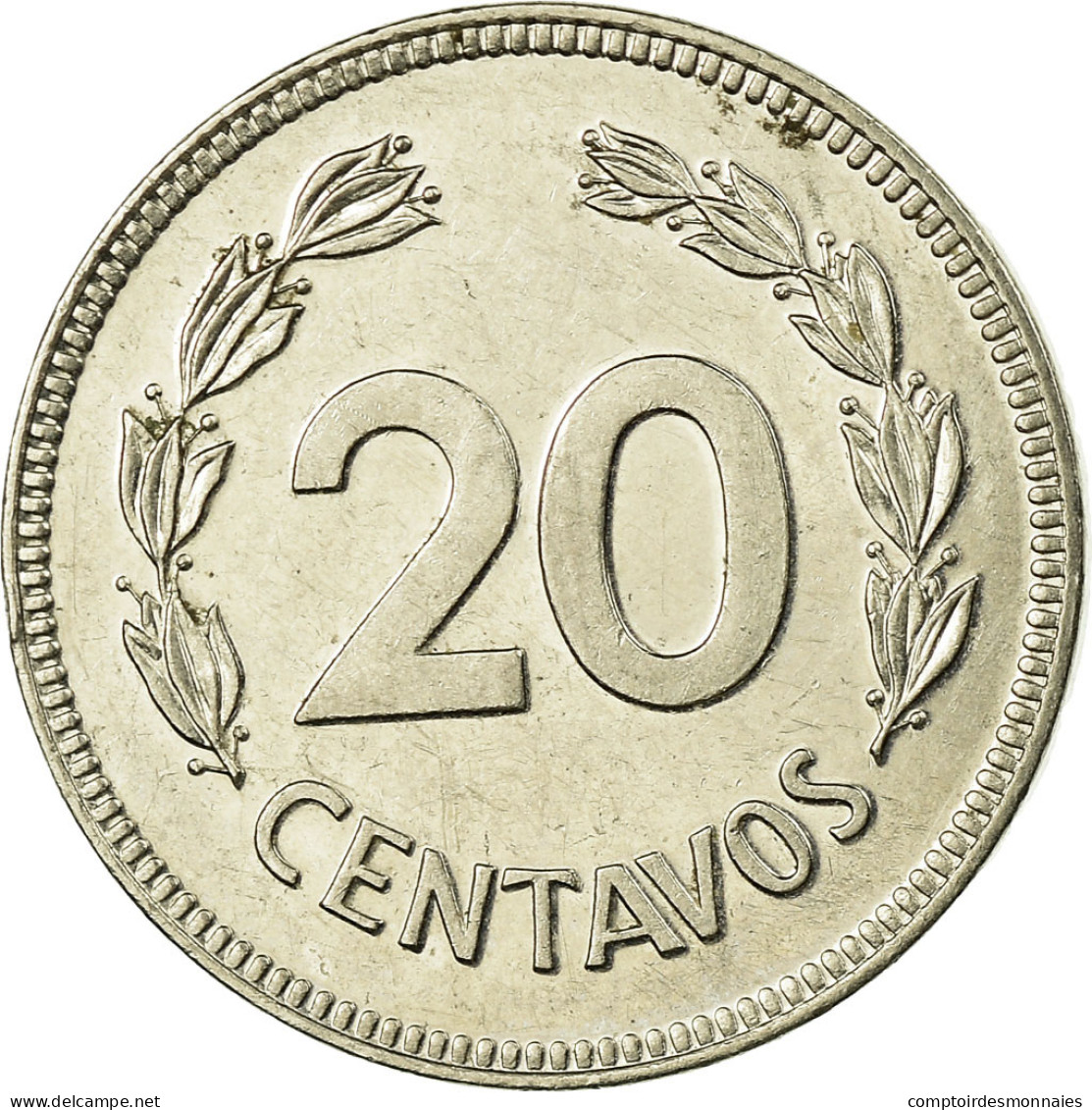 Monnaie, Équateur, 20 Centavos, 1981, TTB, Nickel Plated Steel, KM:77.2a - Equateur