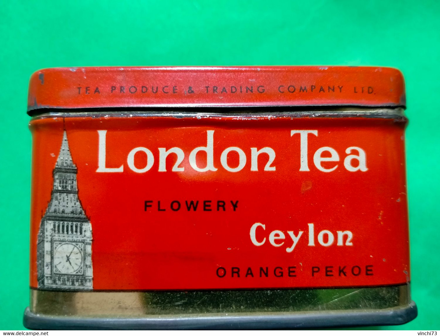 ! - ITALIA -SCATOLA DI LATTA ORIGINALE D'EPOCA LONDON TEA 25 GR - Material