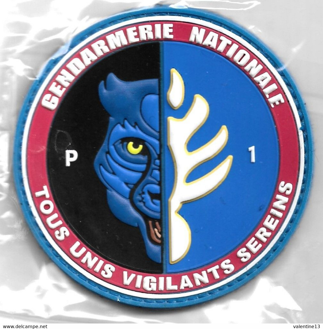 Ecusson PVC GENDARMERIE NATIONALE TOUS UNIS VIGILANTS SEREINS - Police & Gendarmerie
