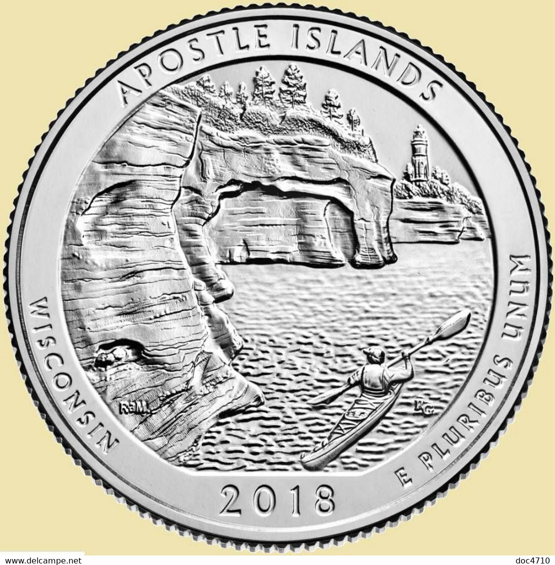 USA Quarter 1/4 Dollar 2018 P, Apostle Islands - Wisconsin, KM#670, Unc - 2010-...: National Parks