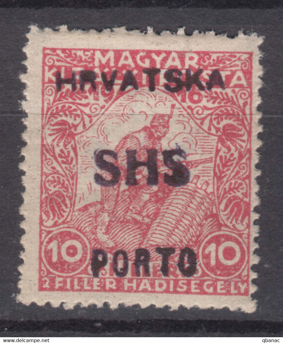 Yugoslavia Kingdom SHS, Iss. For Croatia, Zagreb Porto Provisorium, Mint Hinged - Ungebraucht