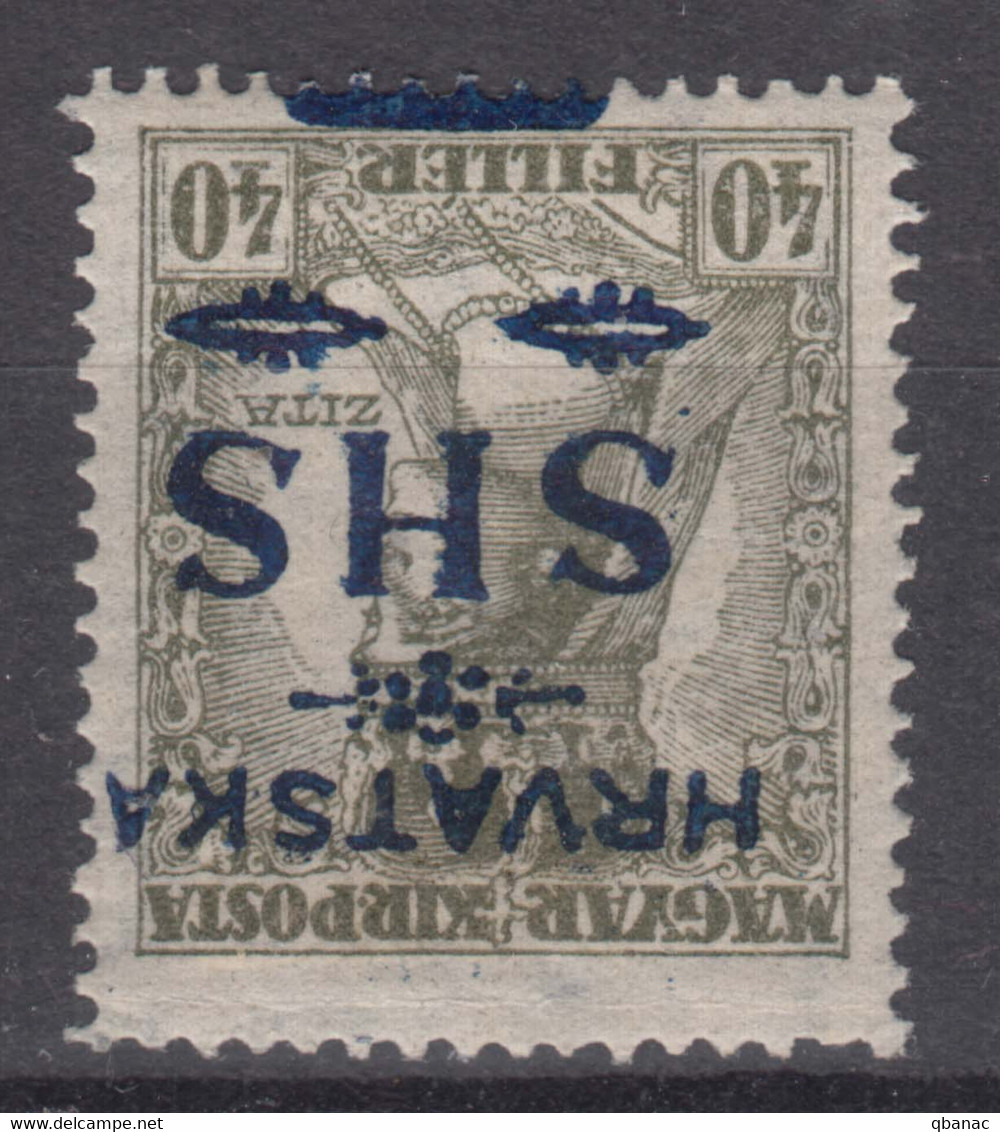 Yugoslavia, Kingdom SHS, Issues For Croatia 1918 Mi#87 Error - Inverted Overprint, Mint Hinged - Unused Stamps