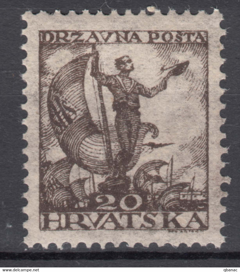 Yugoslavia, Kingdom SHS, Issues For Croatia 1919 Mi#92 B, Perforation 12 1/2 On Oily Paper, Mint Never Hinged - Unused Stamps