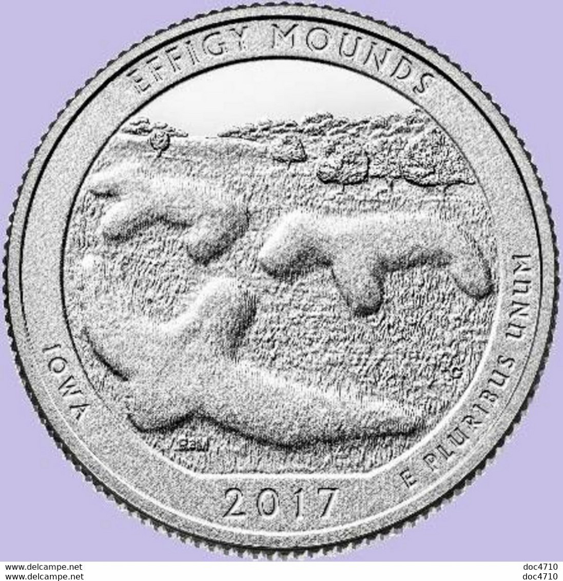 USA Quarter 1/4 Dollar 2017 D, Effigy Mounds - Iowa, KM#653, Unc - 2010-...: National Parks