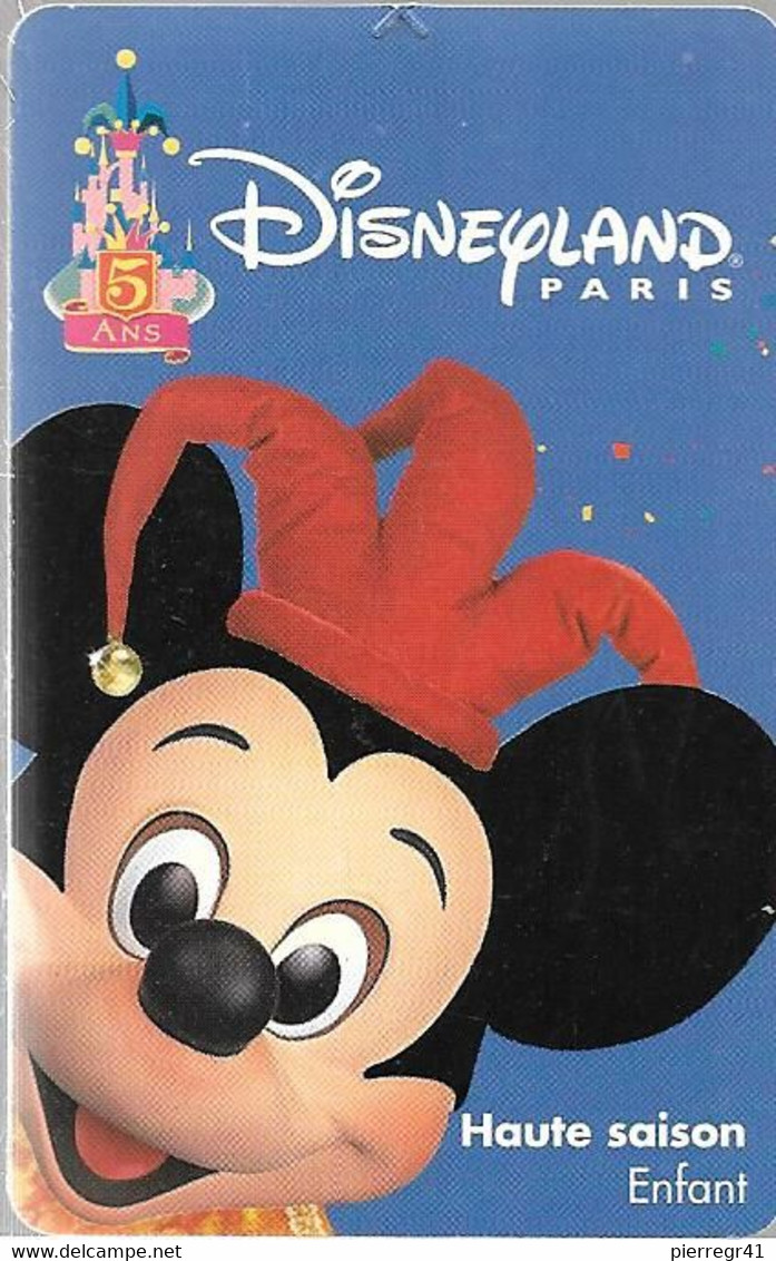 PASS-DISNEYLANDPARIS -1997-5 ANS-MICKEY-V°SPEOS- N° S 049719-VALIDE 1 JOUR-TBE- - Passeports Disney