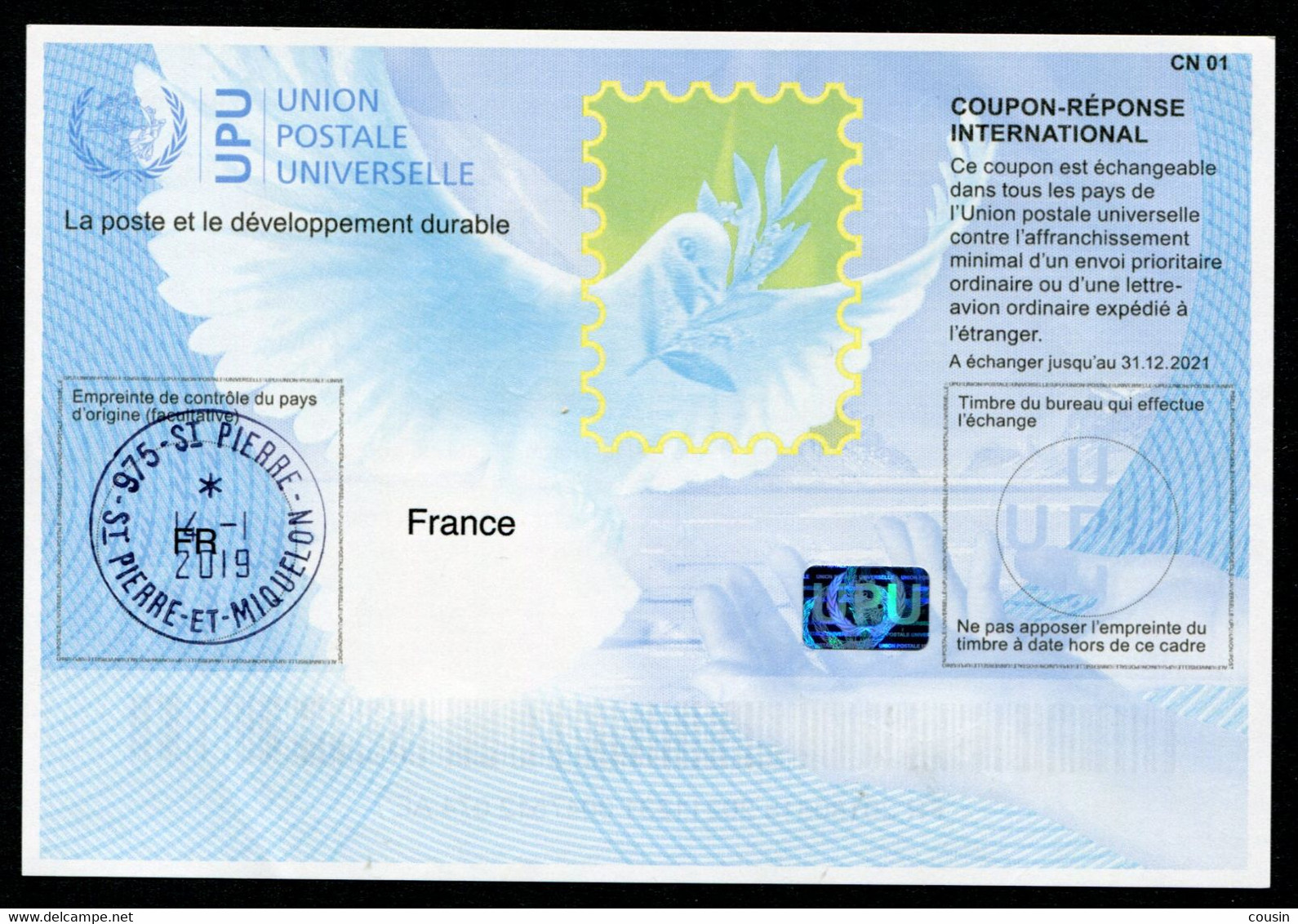 SAINT-PIERRE-ET-MIQUELON  International Reply Coupon / Coupon Réponse International - Postal Stationery