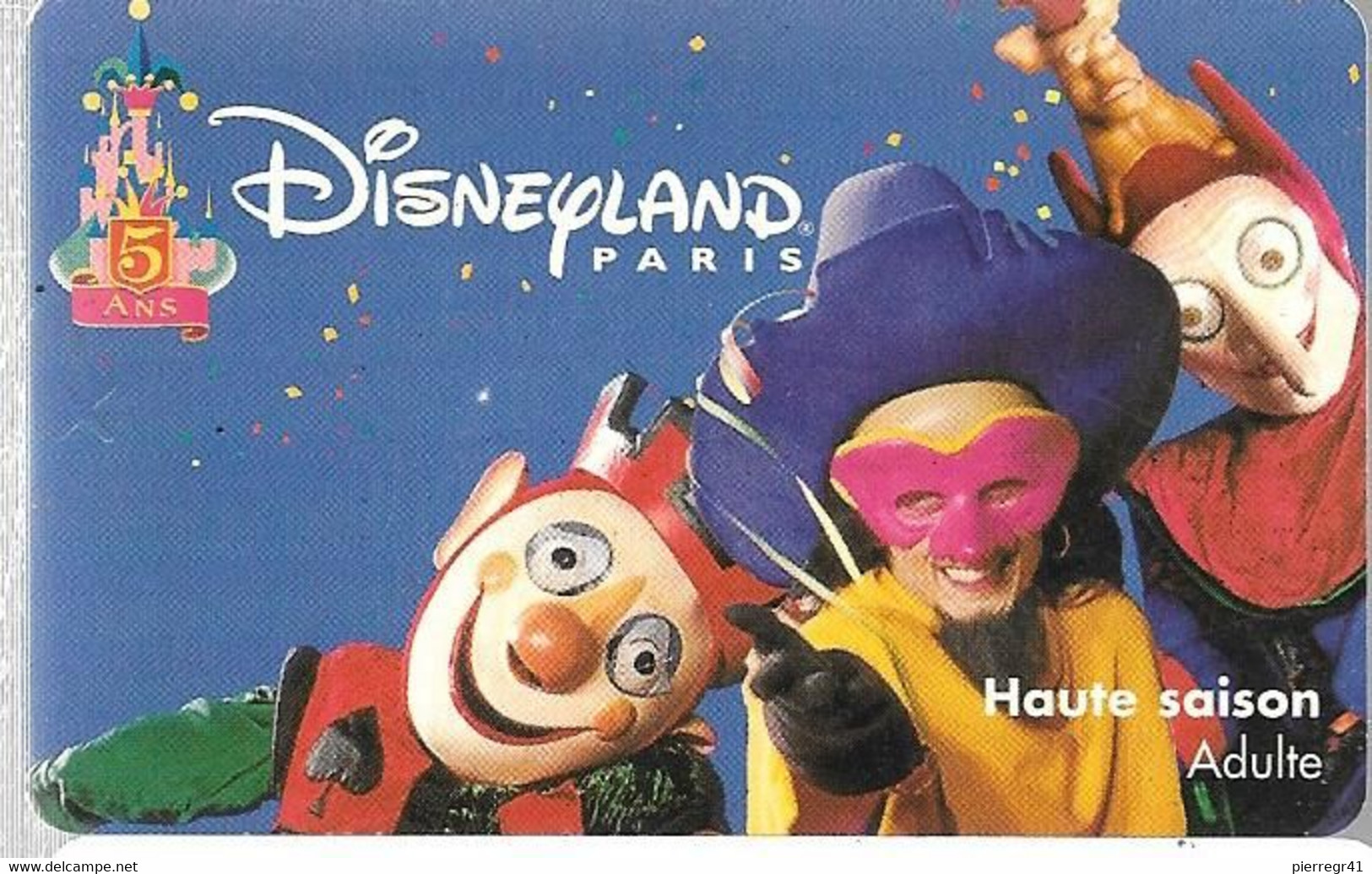 PASS-DISNEYLANDPARIS -1997-5 ANS-ADULTE--V°SPEOS- N° S 970626-GRATUITLE 9/12+SOIREE CM Des 19H00-TBE- - Disney-Pässe