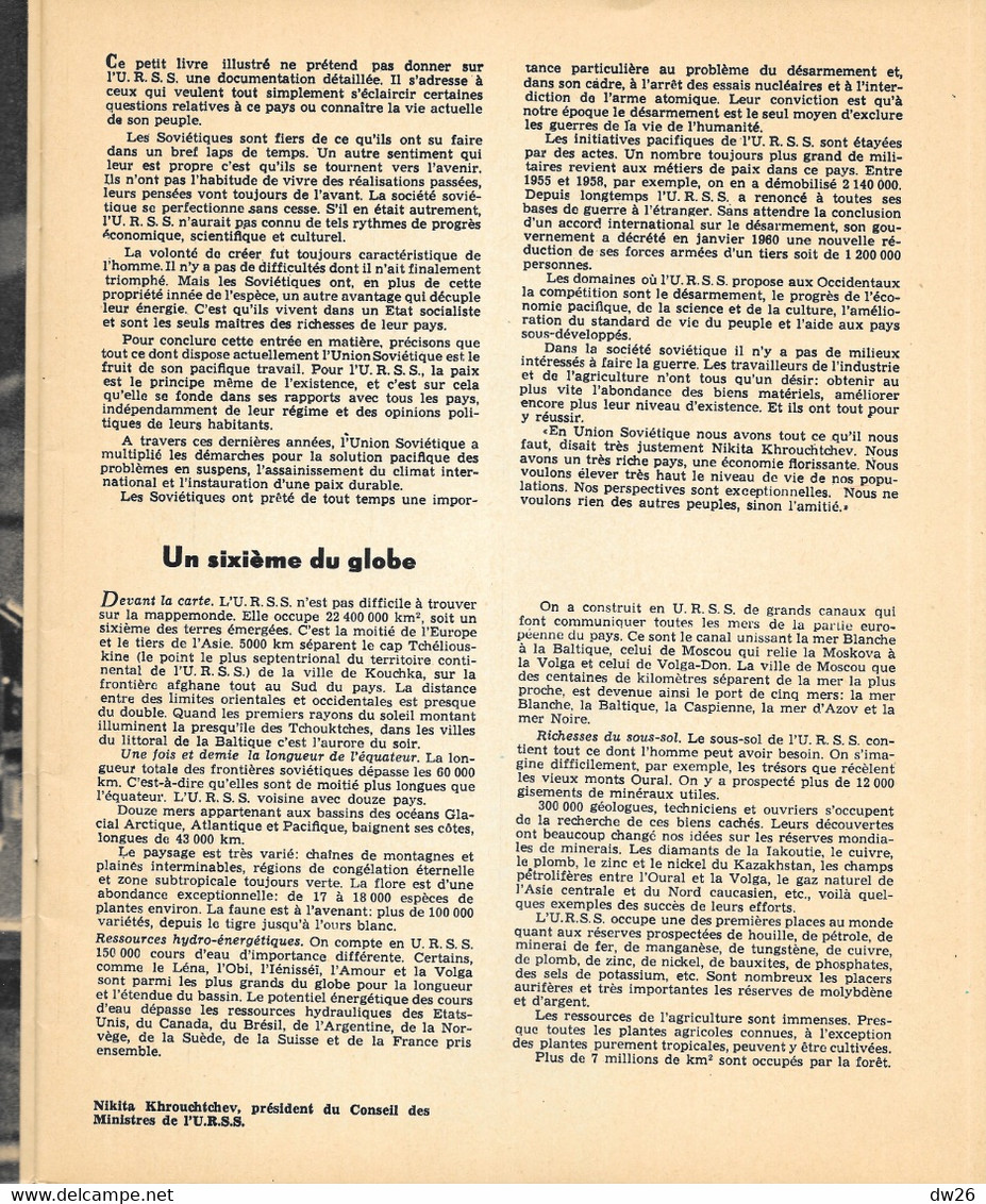 Histoire - L'URSS (U.R.S.S.) 1961 - Vie Sociale, Economique, Politique, Artistique - Khrouchtchev, Gagarine... - History