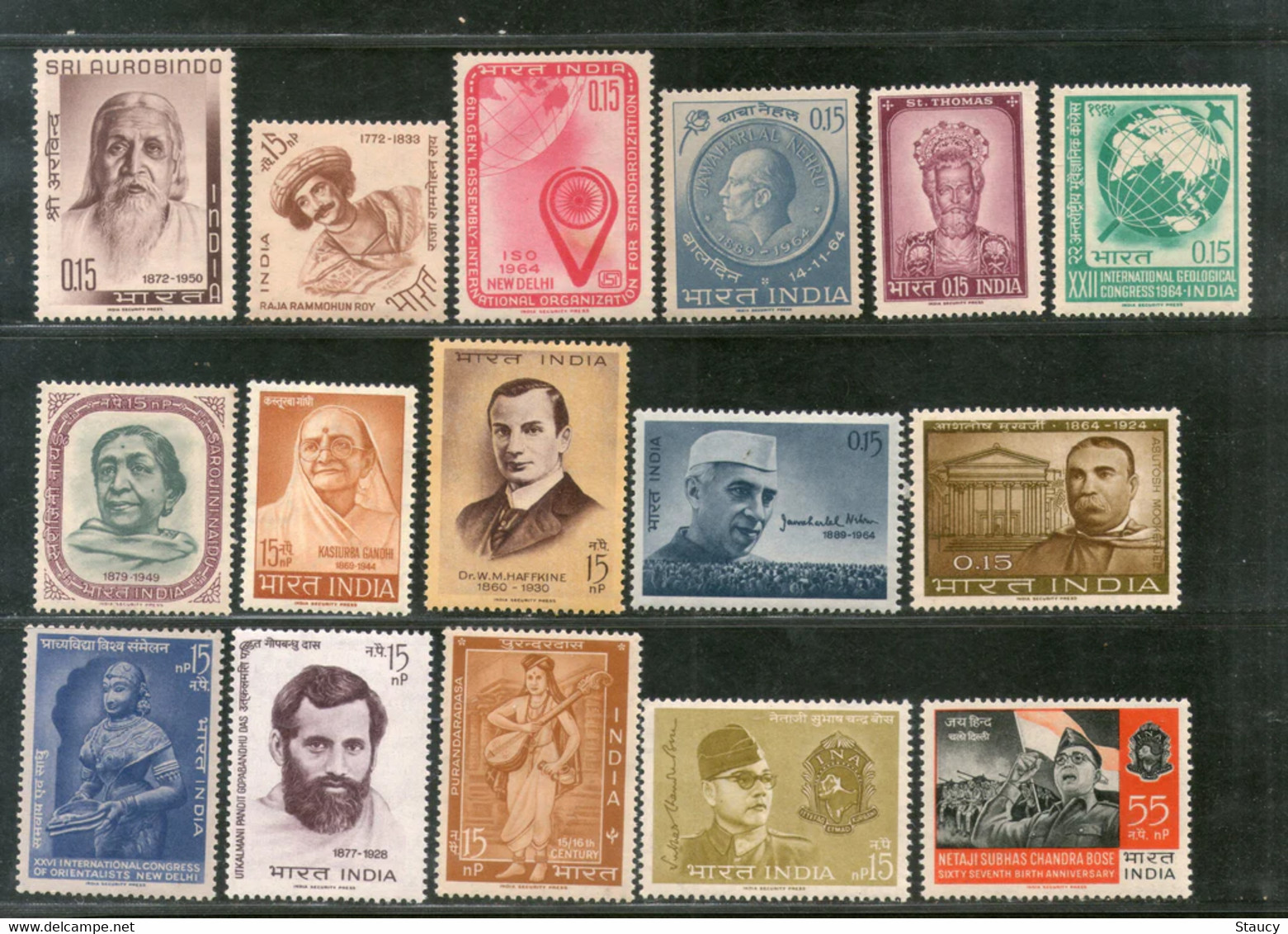 India 1964 Complete Year Pack / Set / Collection Total 16 Stamps (No Missing) MNH As Per Scan - Unused Stamps