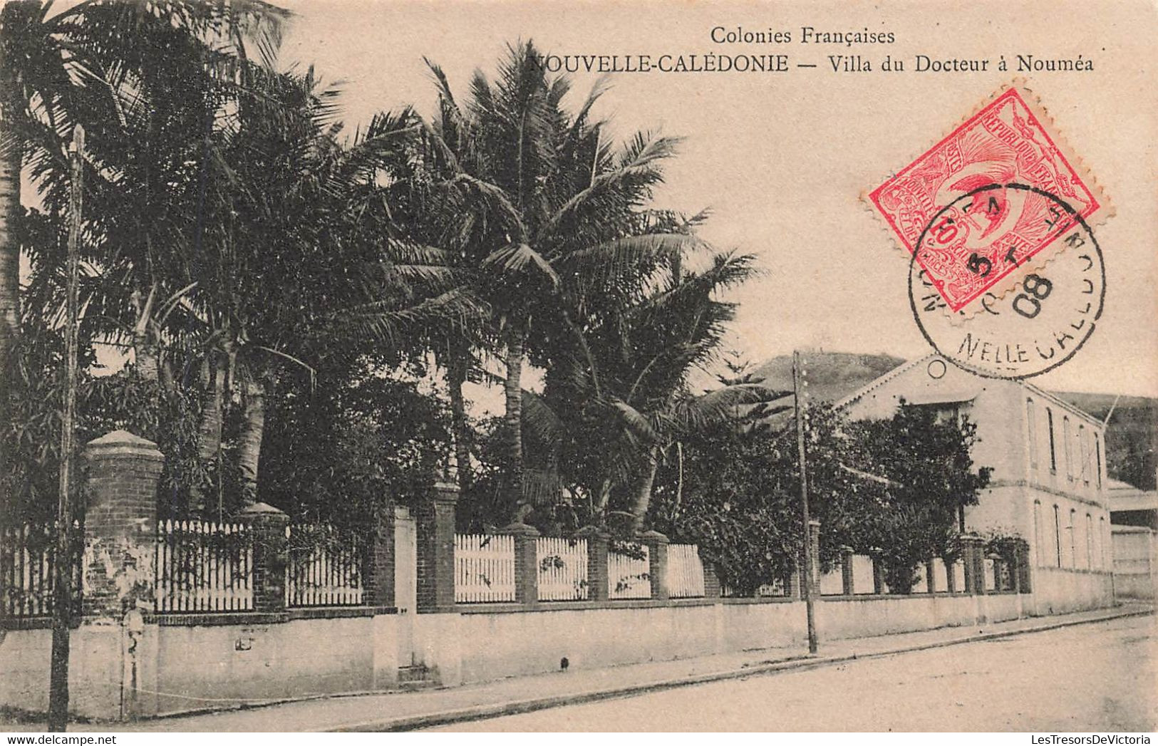 CPA NOUVELLE CALEDONIE - Villa Du Docteur à Nouméa - Colonies Françaises - Voyagé En 1908 - Nuova Caledonia