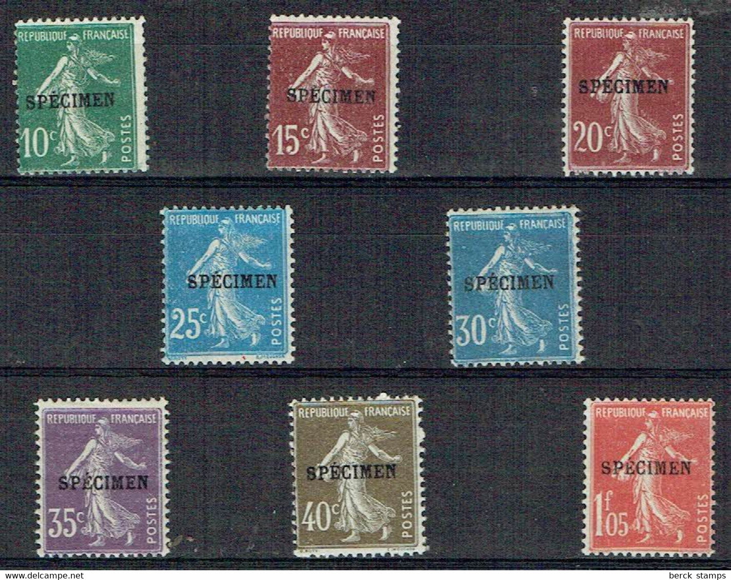 FRANCE - N° CI 139 ...195 - SEMEUSE - 8 Différentes Surchargées SPECIMEN - **/*. - Specimen