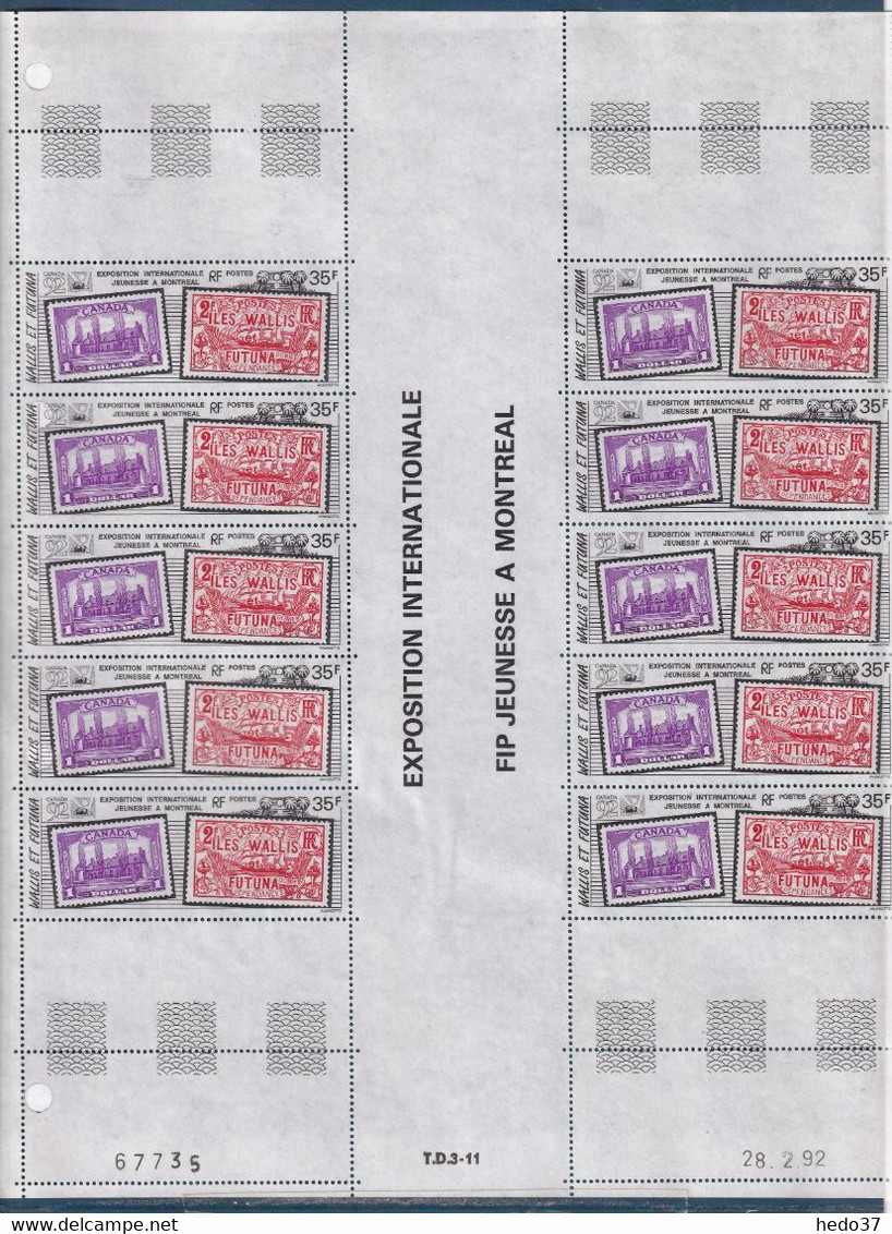 Wallis Et Futuna N°426 - Feuille Entière - Neuf ** Sans Charnière - Bdf B/TB Sinon TB - Unused Stamps