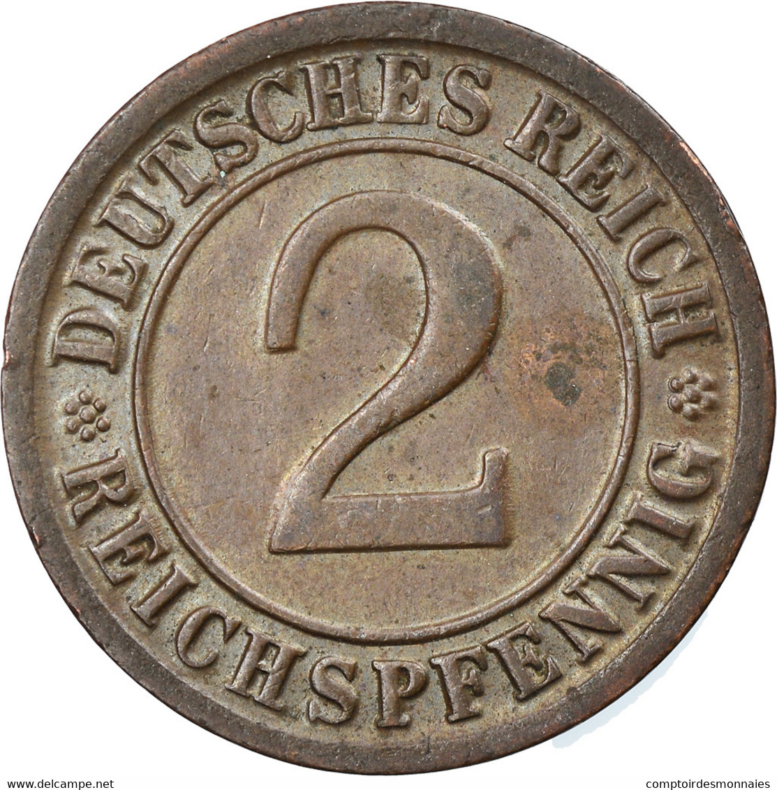 Monnaie, Allemagne, République De Weimar, 2 Reichspfennig, 1924, Hambourg, TTB - 2 Rentenpfennig & 2 Reichspfennig