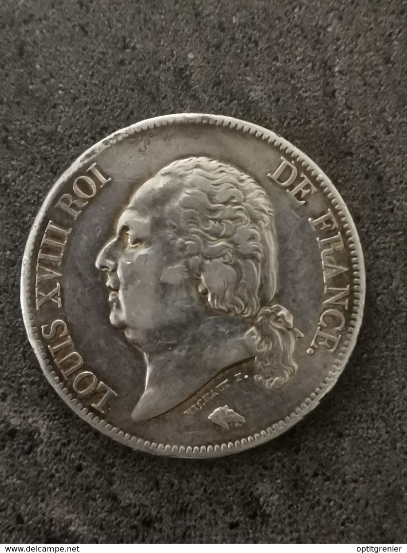 5 FRANCS ARGENT 1822 A PARIS LOUIS XVIII TETE NUE / SILVER FRANCE - 5 Francs