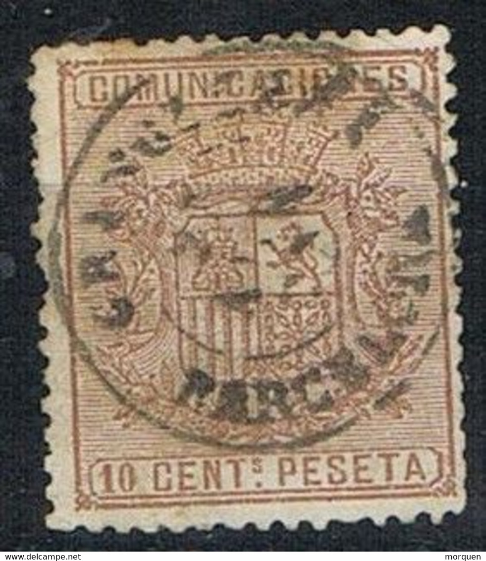 Sello 10 Cts Escudo España 1874 Comunicaciones, Fechador GRANOLLERS (Barcelona), Num 153 º - Usati