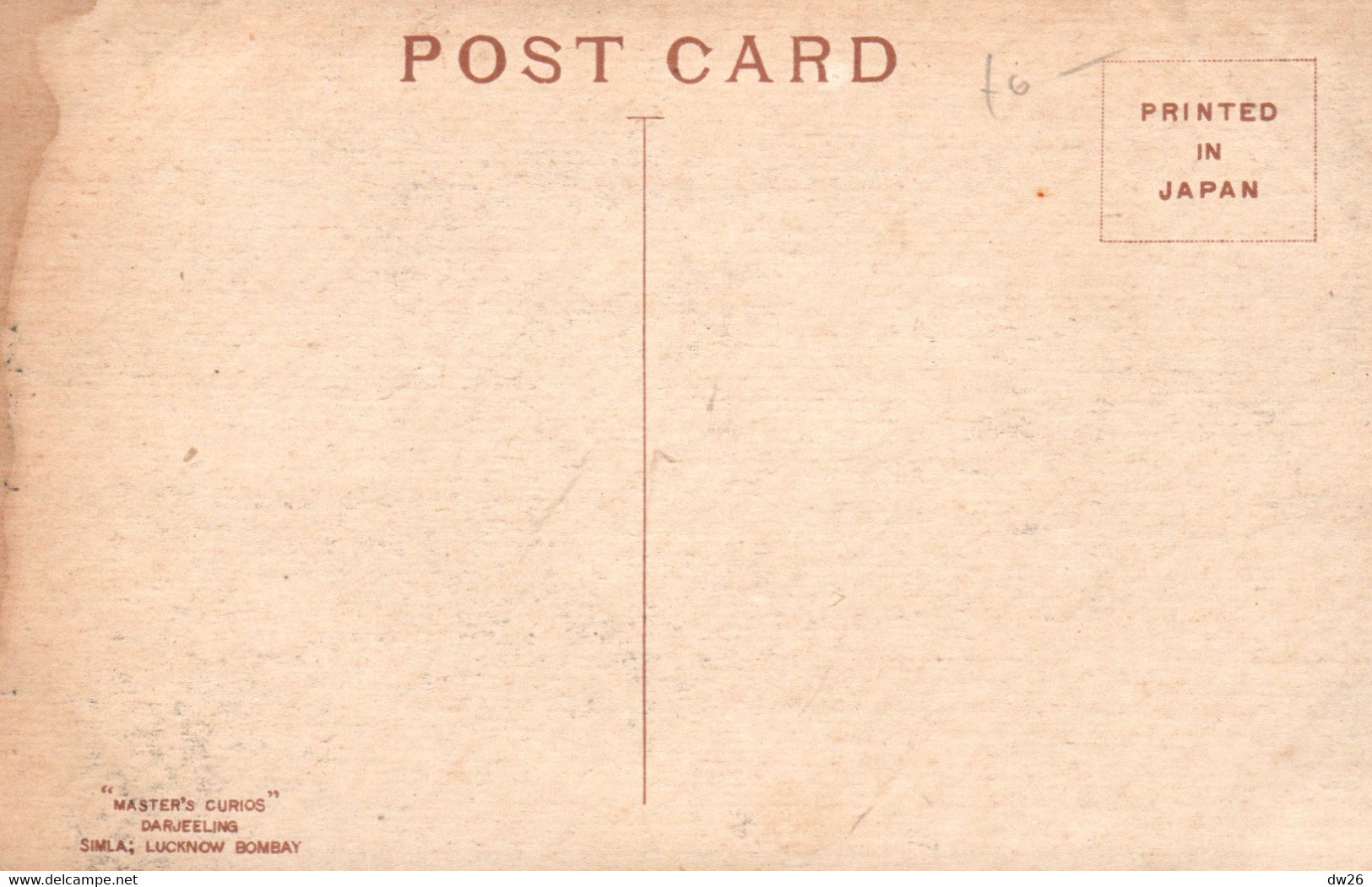 Ethnologie - Inde: A Bhootia Lady (Bhutia) - Master's Curios, Darjeeling, Simla - Non Circulated Post Card - Asien