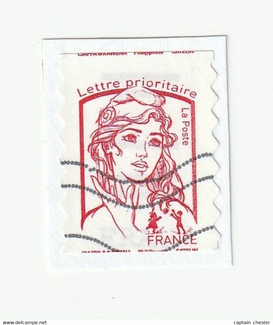 MARIANNE DE CIAPPA KAWENA - TVP Rouge Autoadhésif Maury 923 - Piquage Décalé - Used Stamps