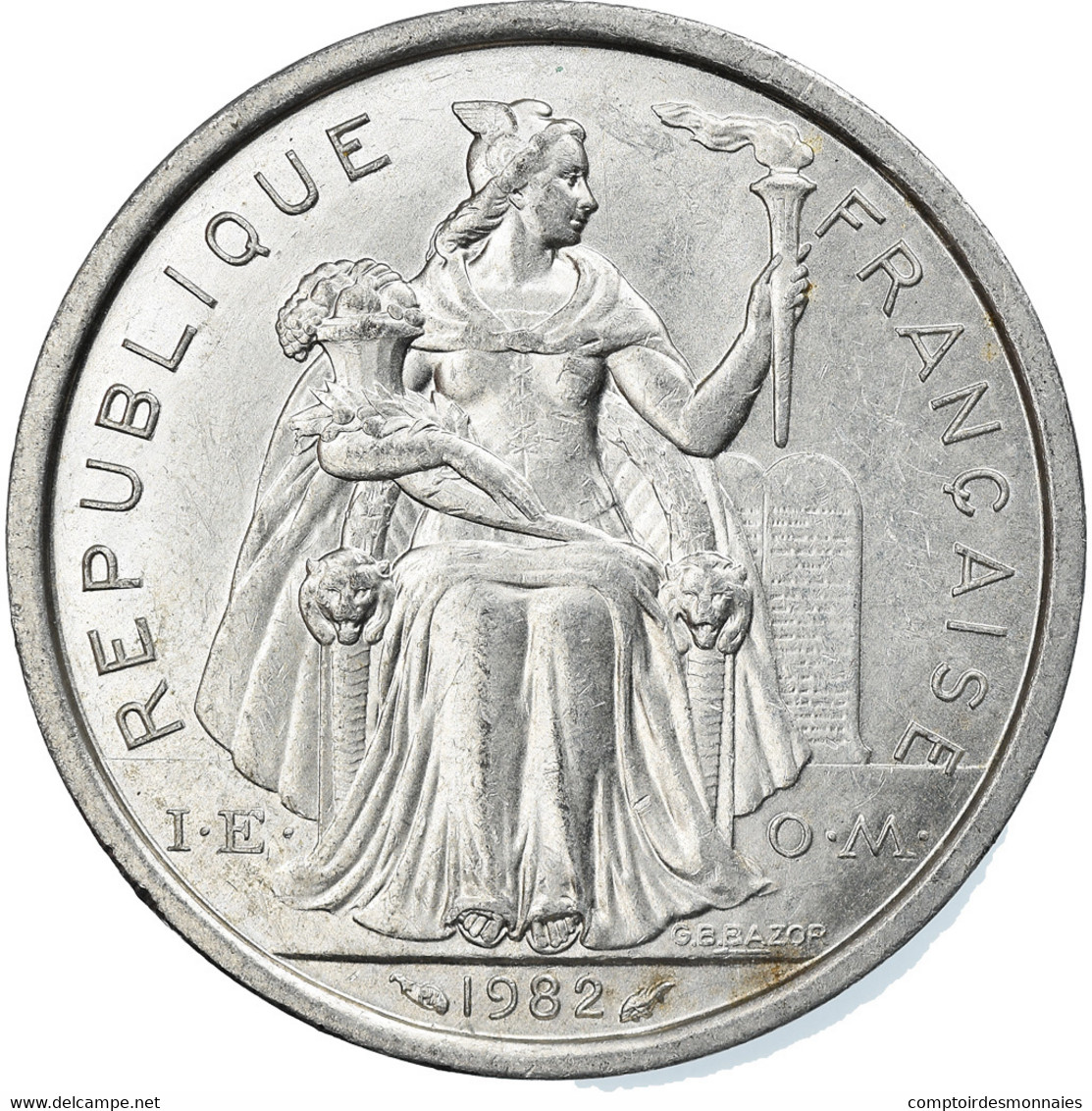 Monnaie, French Polynesia, 2 Francs, 1982, Paris, SUP, Aluminium, KM:10 - Frans-Polynesië