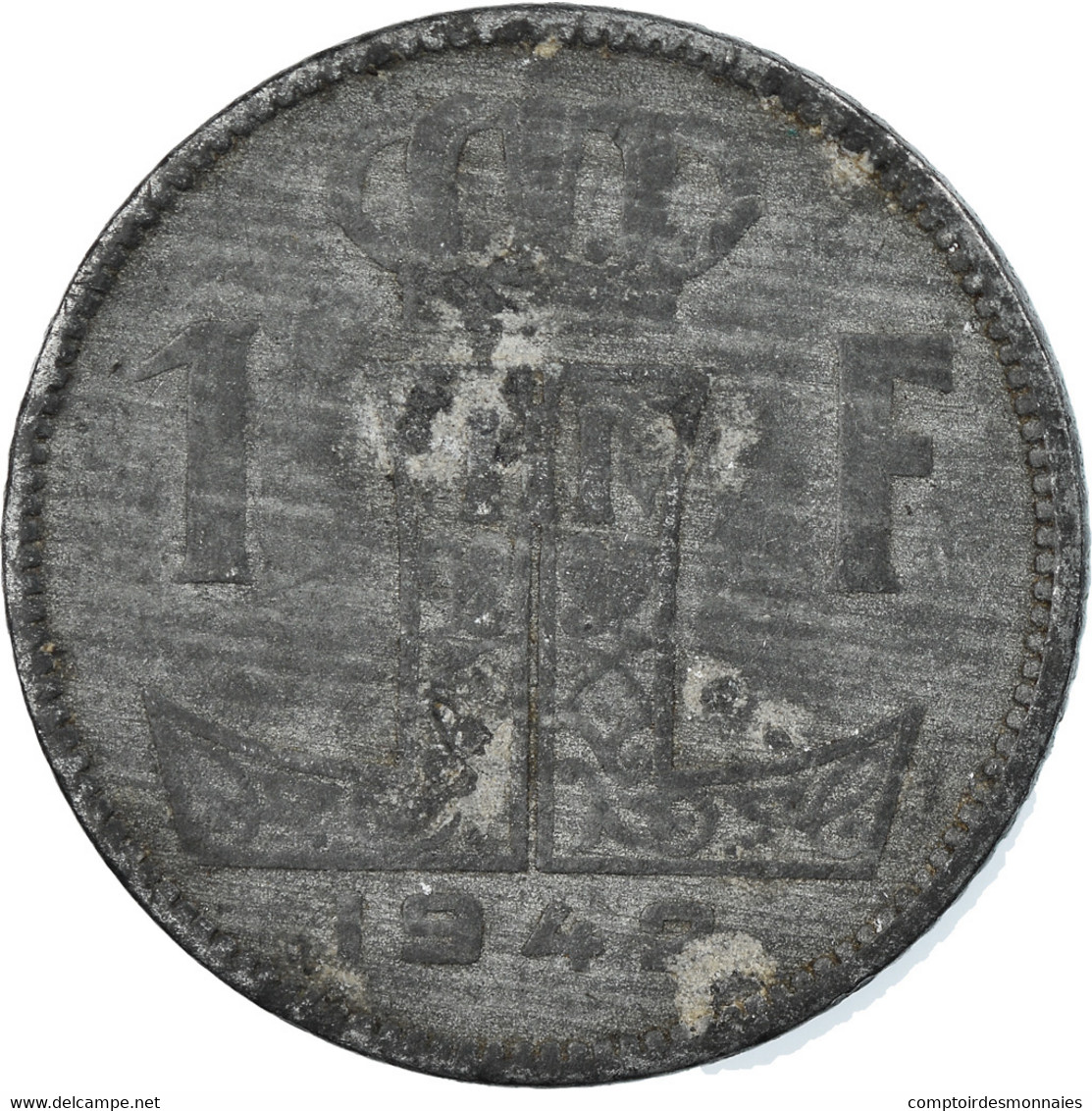 Monnaie, Belgique, Franc, 1942, TB+, Zinc, KM:127 - 1 Franc