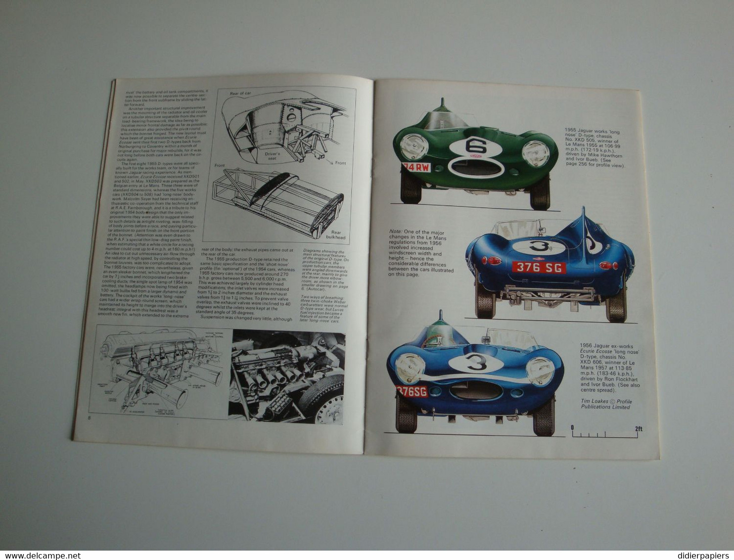 Automobilia,sport-auto,Cars In Profile,Jaguar D-type No11 Par John Appleton 1973 - 1950-Hoy