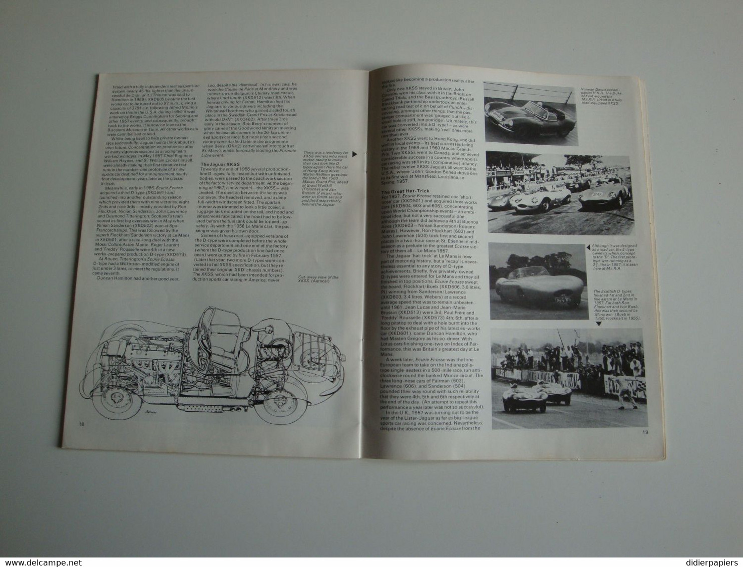 Automobilia,sport-auto,Cars in Profile,Jaguar D-type No11 par John Appleton 1973