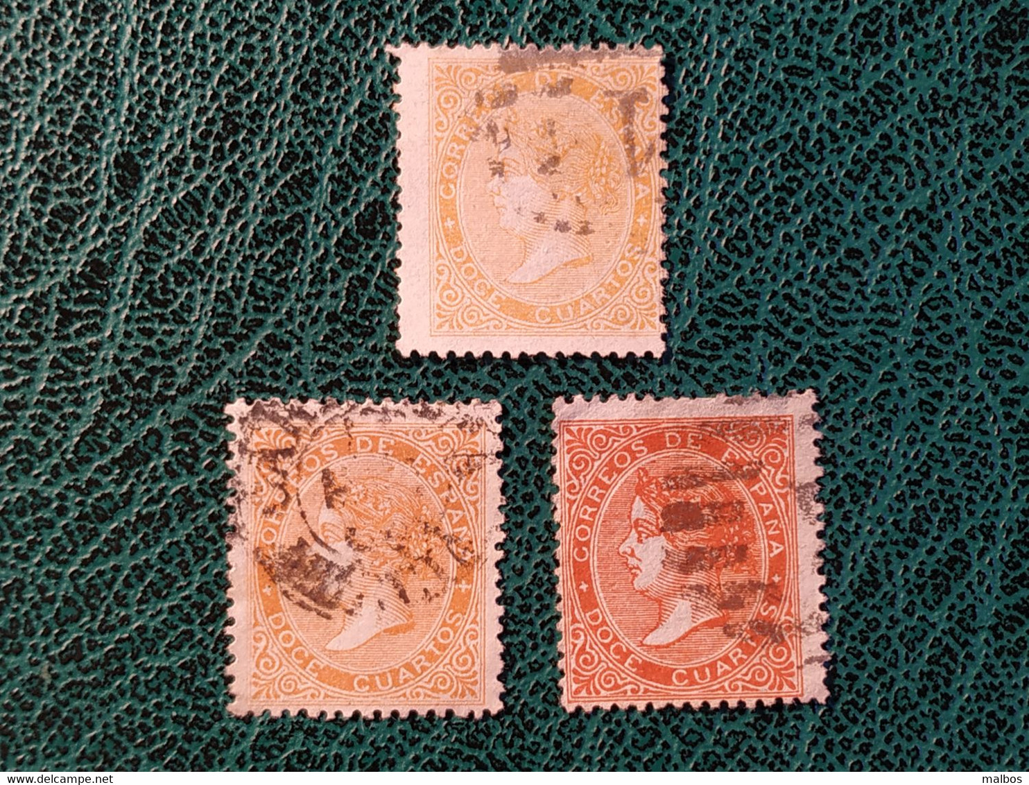ESPAGNE 1867 (o)   Y&T N°88 + 88a + 88b  (3 Variétés De Couleur) - Used Stamps