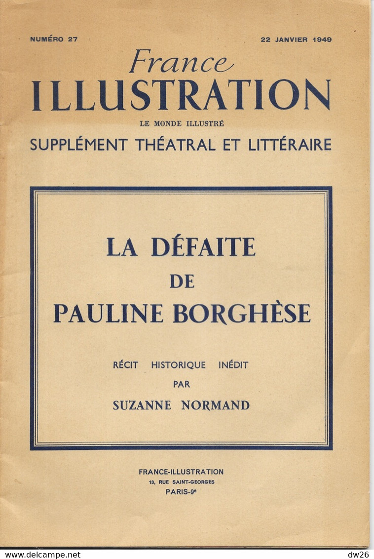 Revue France Illustration - La Défaite De Pauline Borghèse Par Suzanne Normand - Récit Historique, Janvier 1949 - History