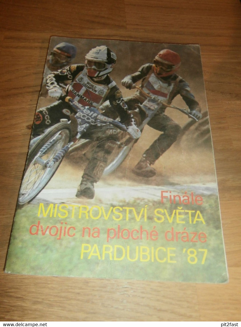 Speedway Pardubice 28.06.1987 WM Finale , Programmheft / Programm / Rennprogramm , Program !!! - Motos