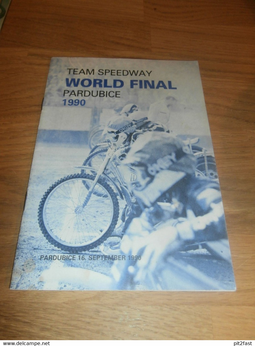 Speedway Pardubice 16.09.1990 , WM Finale , Programmheft / Programm / Rennprogramm , Program !!! - Motos