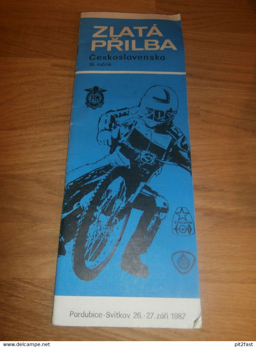 Speedway Pardubice 1987 , Zlata Prilba , Programmheft / Programm / Rennprogramm , Program !!! - Motos