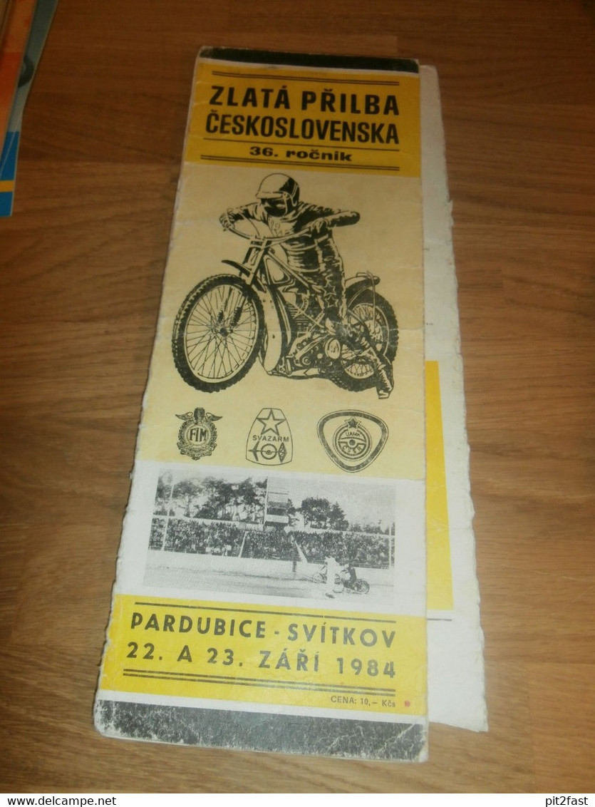 Speedway Pardubice 1984 , Zlata Prilba , Programmheft / Programm / Rennprogramm , Program !!! - Motos